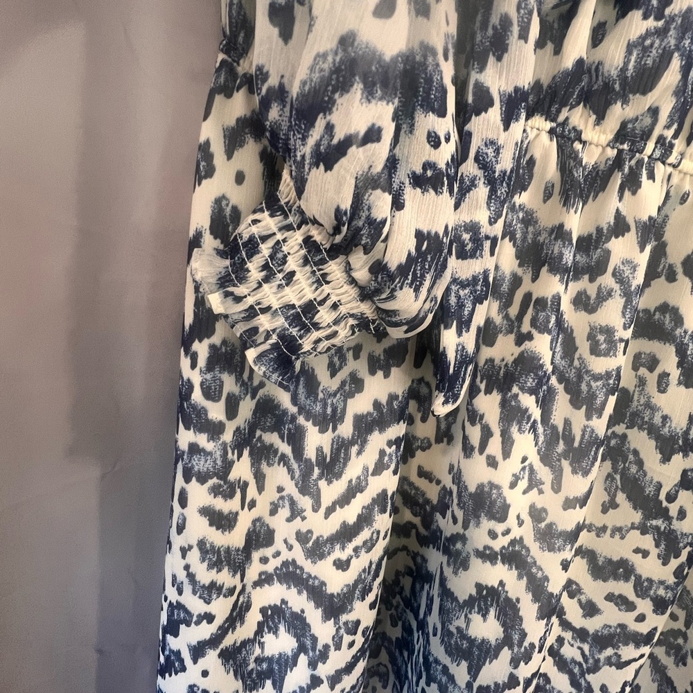 EUC Eloquii Blue and White Long Sleeve Dress - Picture 5 of 7